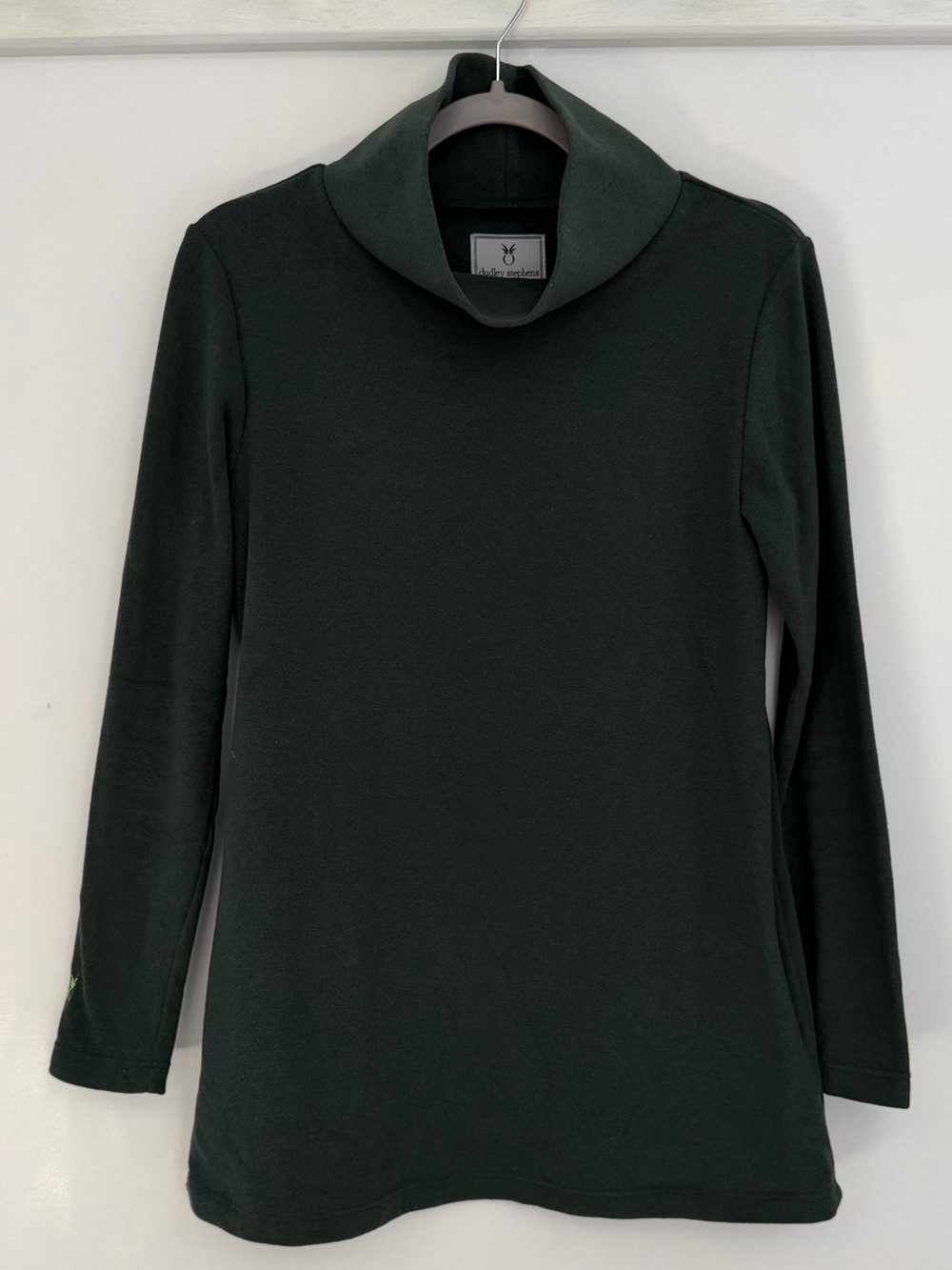 Dudley Stephens "Cobble Hill" Forest Green Funnel Neck Tunic Long Sleeve Fleece
